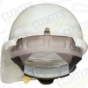 4-point headband suspension w/ Flex-Gear ratchet sizing knob and poly brow pad