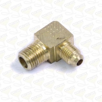 Elbow, 1/4" npt x 3/16" hose, brass