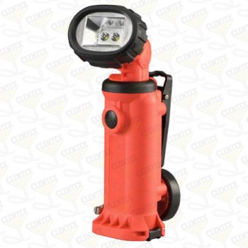 Flashlight, Intrinsically Safe Flood, Dual LED, Orange, Swivel Head, Clip, NiCD, With Charger and AC & DC Cords